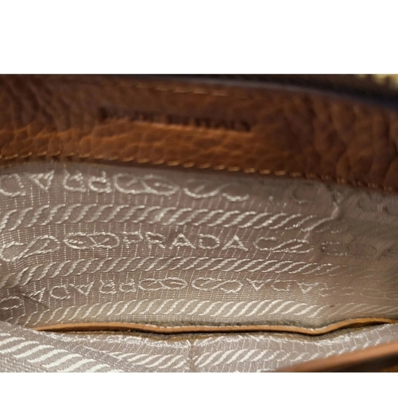 PRADA Italy Nappa Gaufre Zip Around Gradient Brown Leather Wallet Rare - Picture 10 of 10